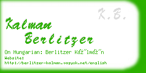 kalman berlitzer business card